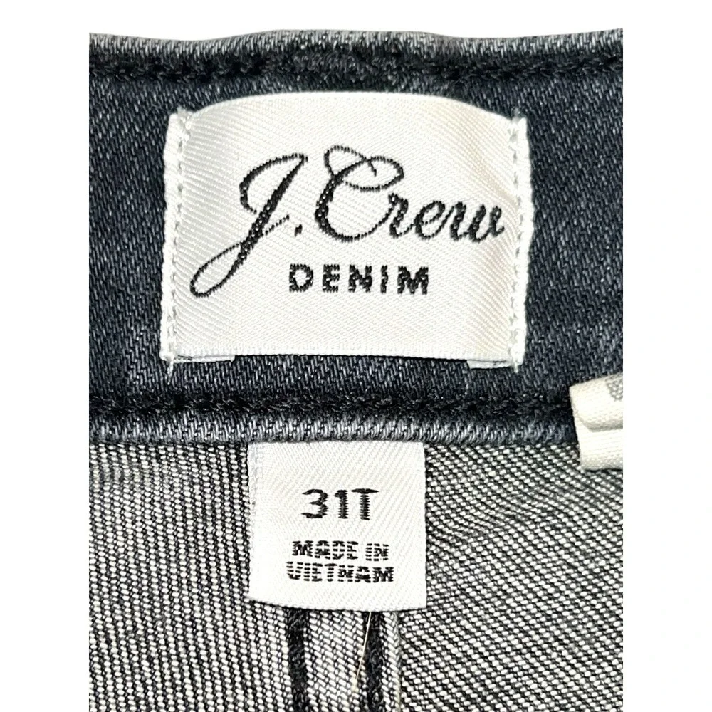 J.CREW Curvy Full Length Demi Boot Jeans Womens 31T‎ Gray Denim